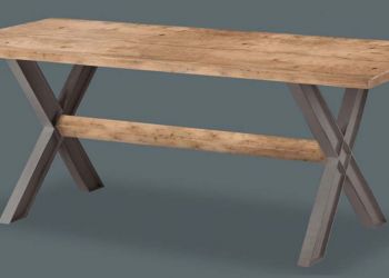 tavolo in legno e acciaio